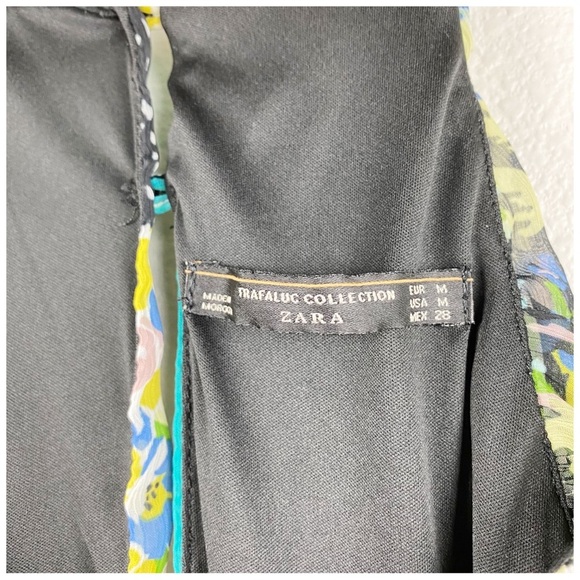 Zara Patchwork Ruffle Dress Size Medium - Picture 9 of 9